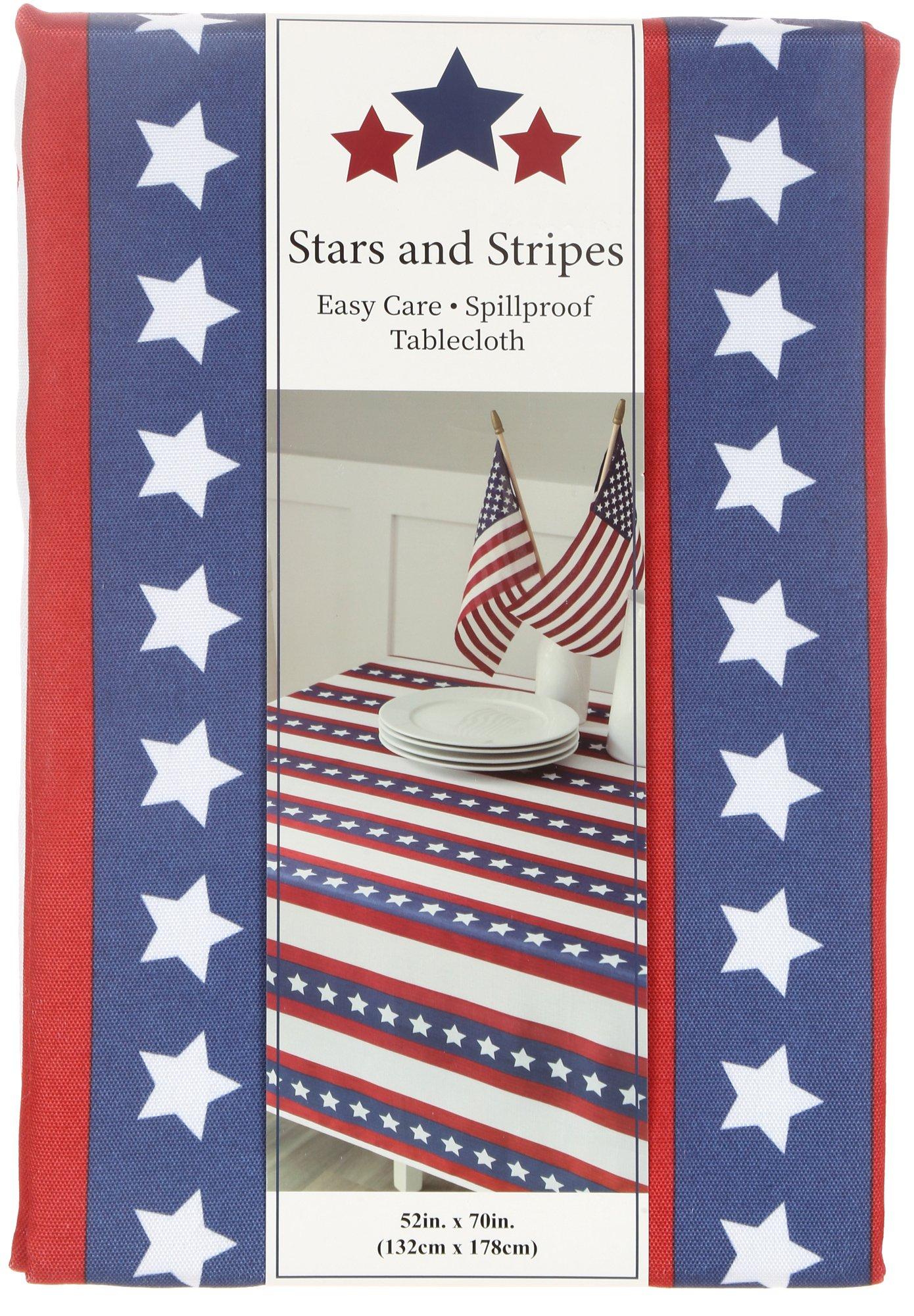 52x70 Americana Stars & Stripes Oblong Table Cloth