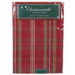 52x70 Christmas Plaid Print Tablecloth - Red