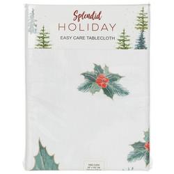 60x102 Christmas Mistletoe Oblong Tablecloth - White Multi