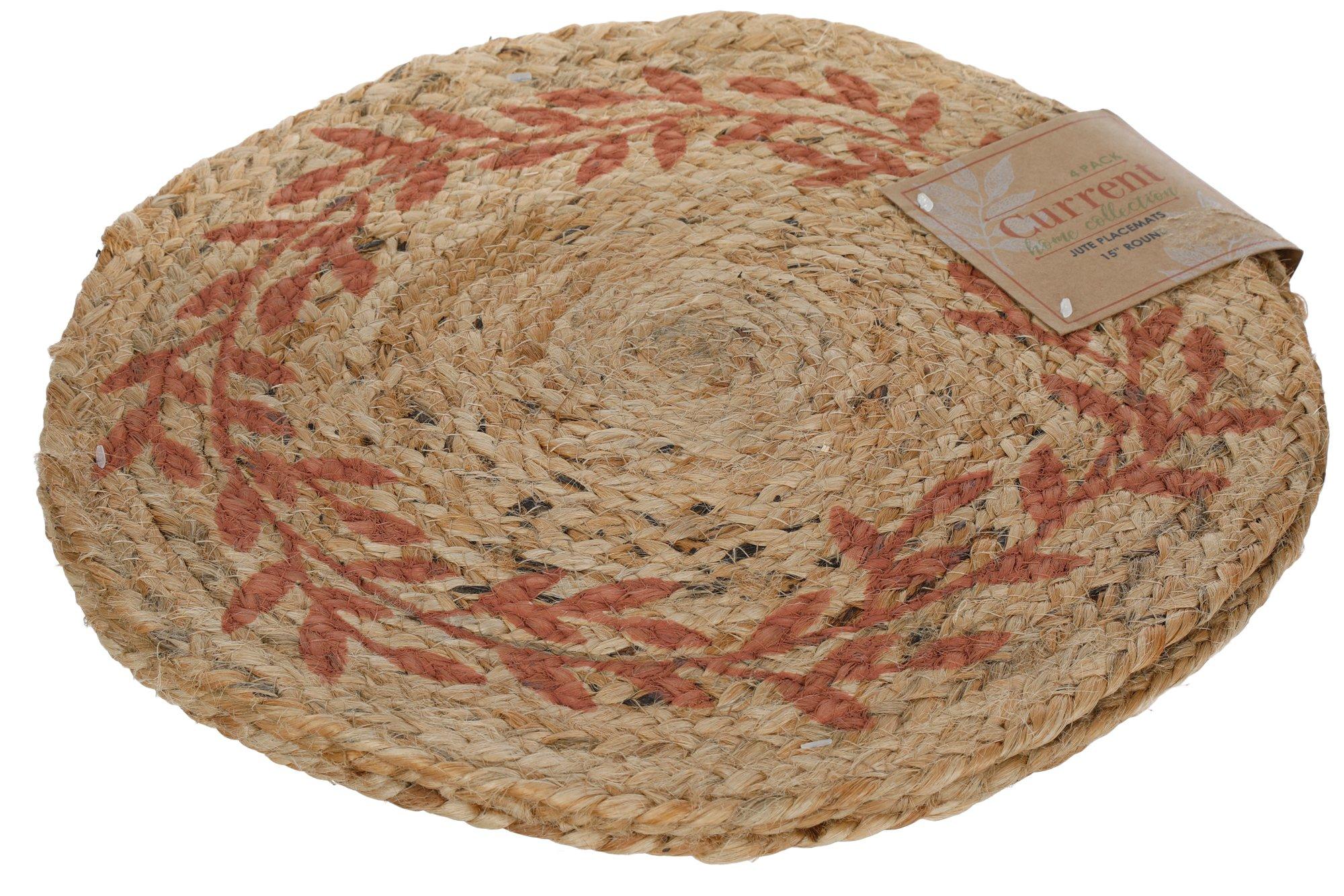 4 Pk Round Placemats - Natural