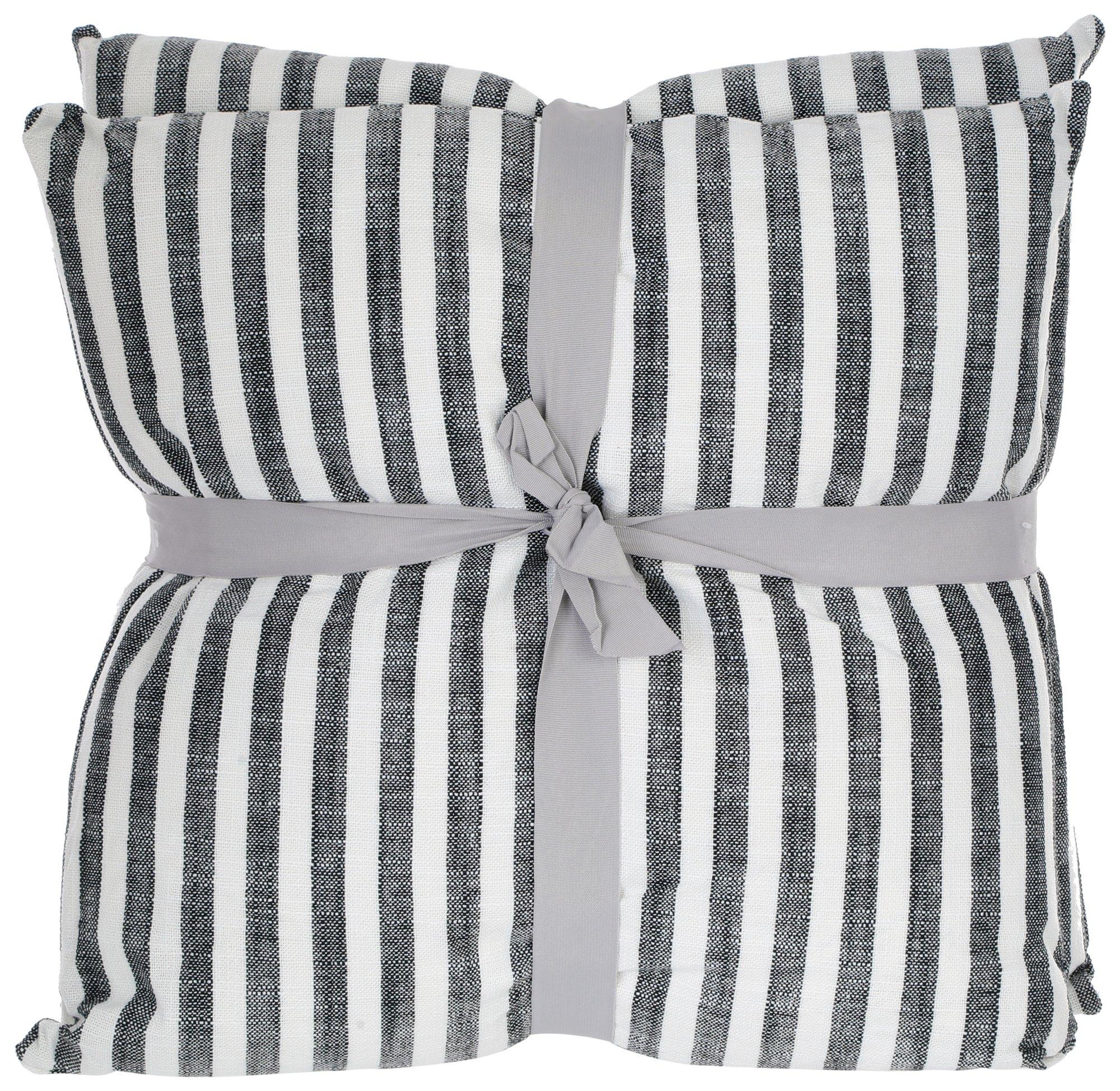 2 Pk Striped Decorative Pillows
