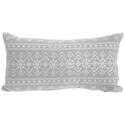 14x26 Christmas Inspired Throw Pillow - Grey/White