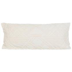 36x16 Woven Lumbar Decorative Throw Pillow - Natural