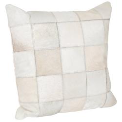 19x19 Stitched Faux Fur Pillow - White