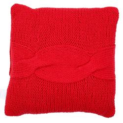 18x18 Christmas Crochet Front Throw Pillow - Red