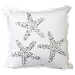18x18 Beaded Starfish Decorative Throw Pillow