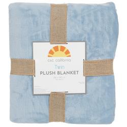 Twin Size Solid Plush Throw Blanket - Blue