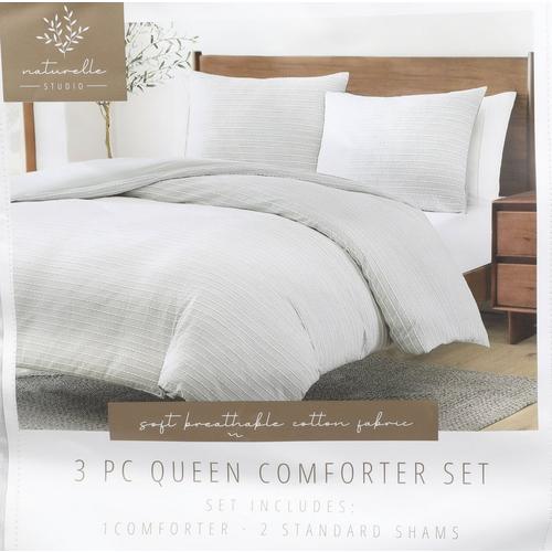 Queen Size 3 Pc Comforter Set - Blue | Home Centric