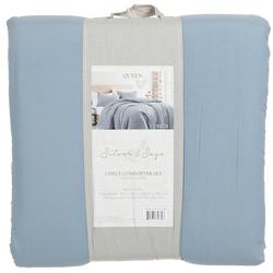 Queen Size 3 Pc Beck Comforter Set - Blue