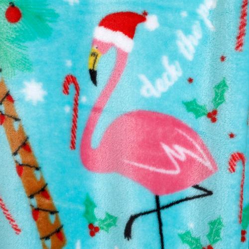 Home Expressions Flamingo Velvet Plush Throw Blanket 50”x70” Blue/Pink 
