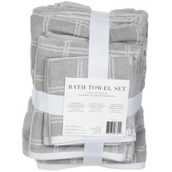 6 Pc Plaid Bath Towel Set