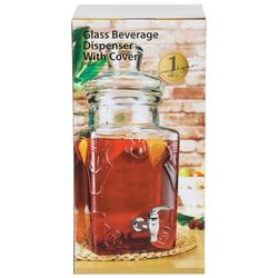 Glass Beverage Dispenser With Cover