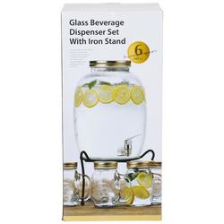 6 Pc. Glass Beverage Dispenser Set