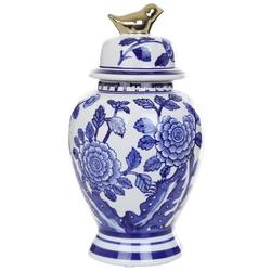 Ornate Painted Ceramic Vase With Lid