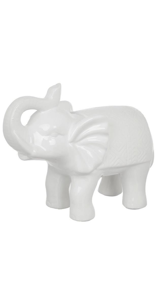 ceramic white elephant statue