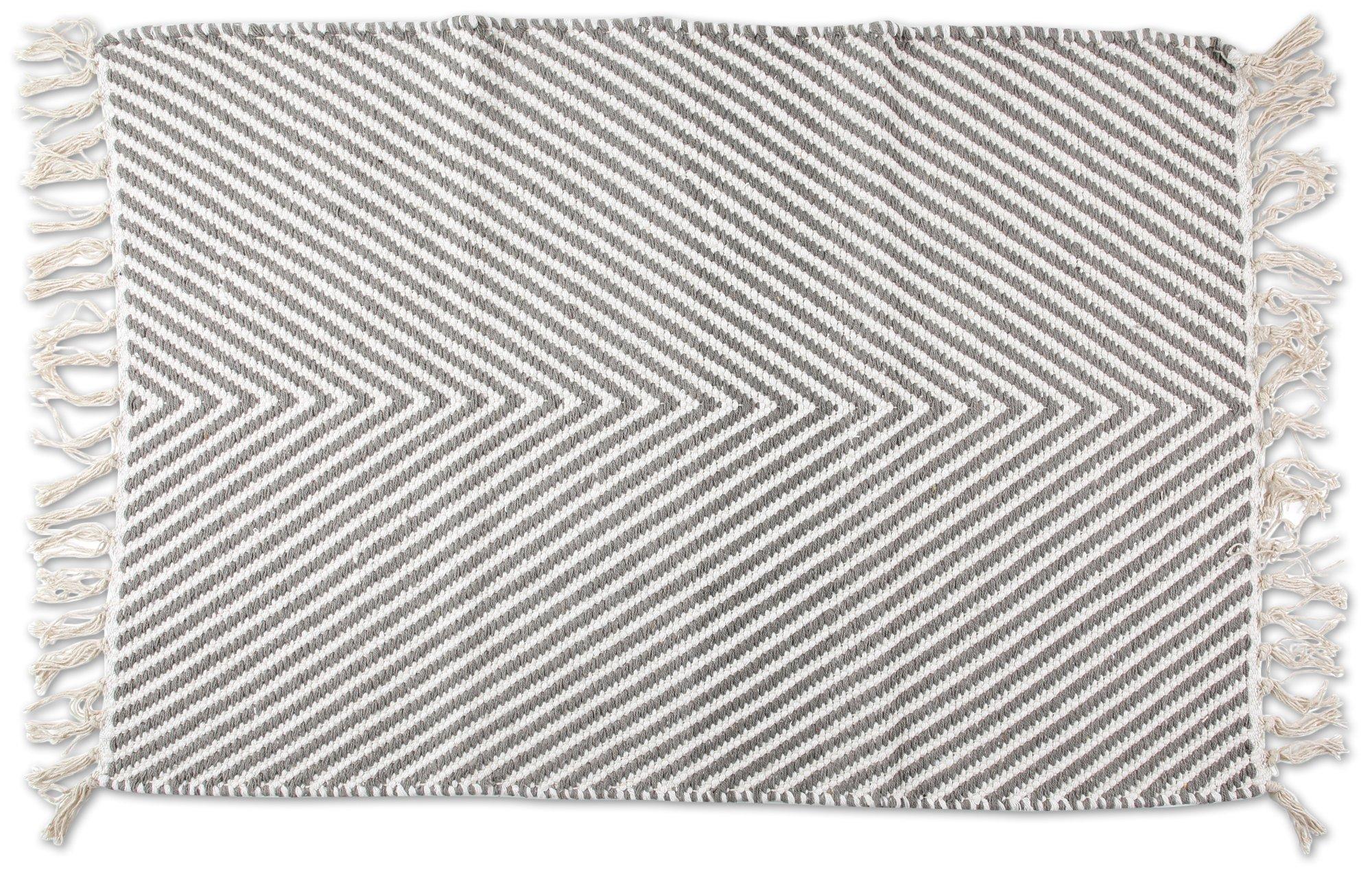 27x45 Striped Accent Rug - Grey/White