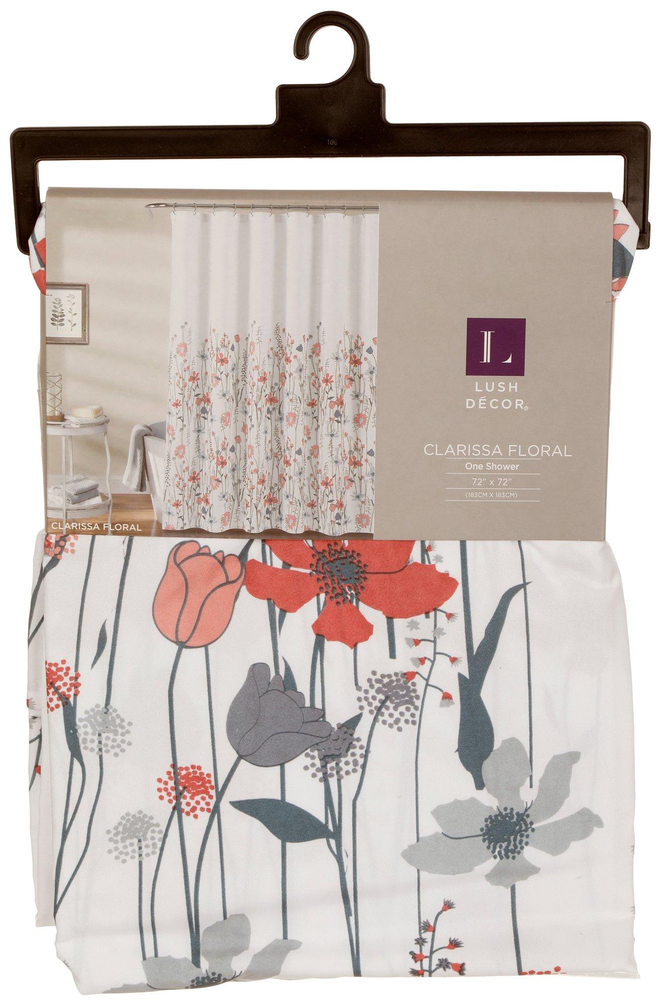 72x72 Clarissa Floral Fabric Shower Curtain - Multi