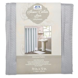 Chevron Fabric Shower Curtain Liner, Grey Chevron Fabric Shower Curtain Liner