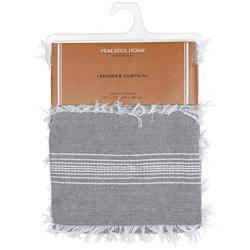 72x72 Striped Fabric Shower Curtain - Grey
