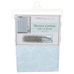 Sea Star Shower Curtain with 12 Hooks
