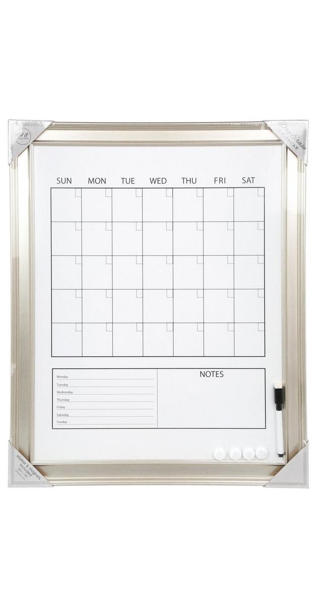 22x18 Dry Erase Calendar Gold Home Centric