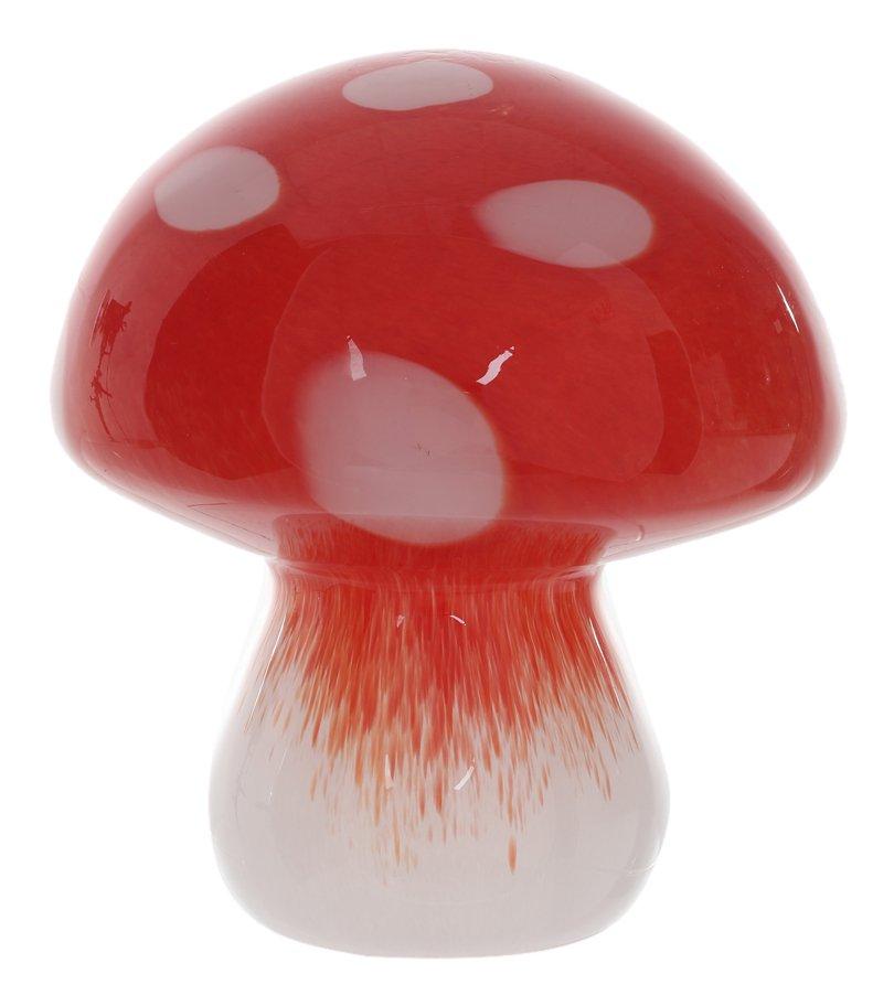 6in Glass Mushroom Accent
