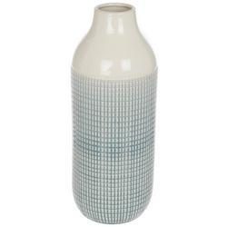 12 Two Toned Textured Vase - Blue/Beige