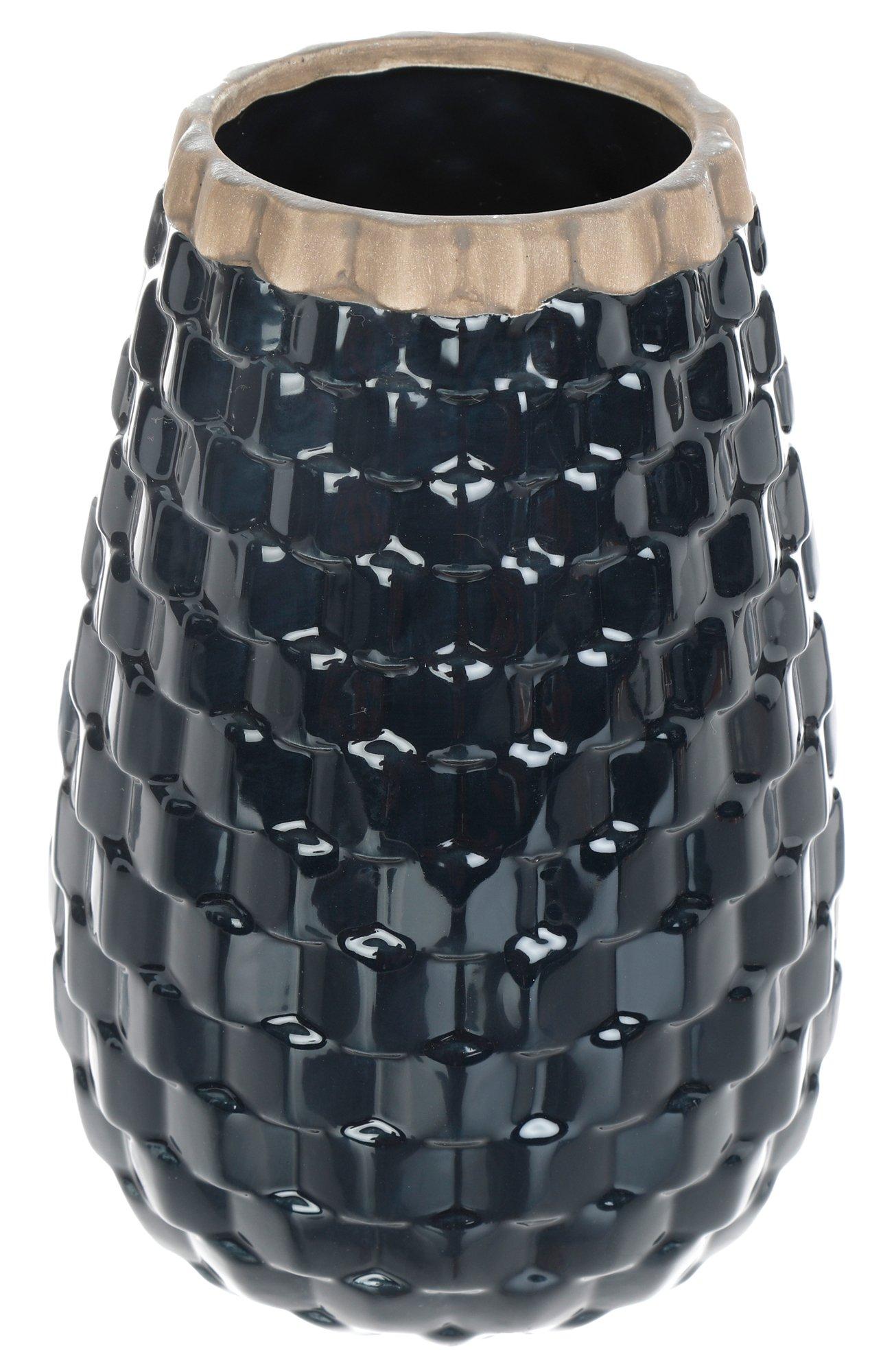9'' Textured Vase - Blue