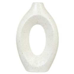 14 Textured Oval Vase - White