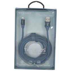 10 Ft Threads USB-A to Lightning Fabric Cable