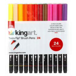 24 Pc Twin-Tip Brush Pens - Multi