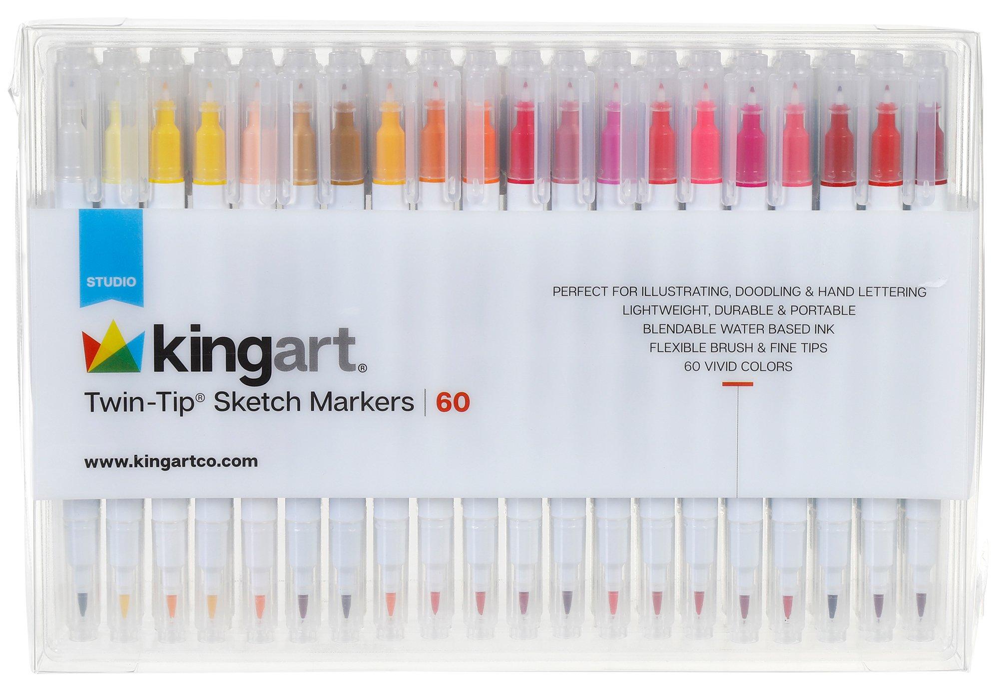 60 Pc Twin Tip Sketch Markers
