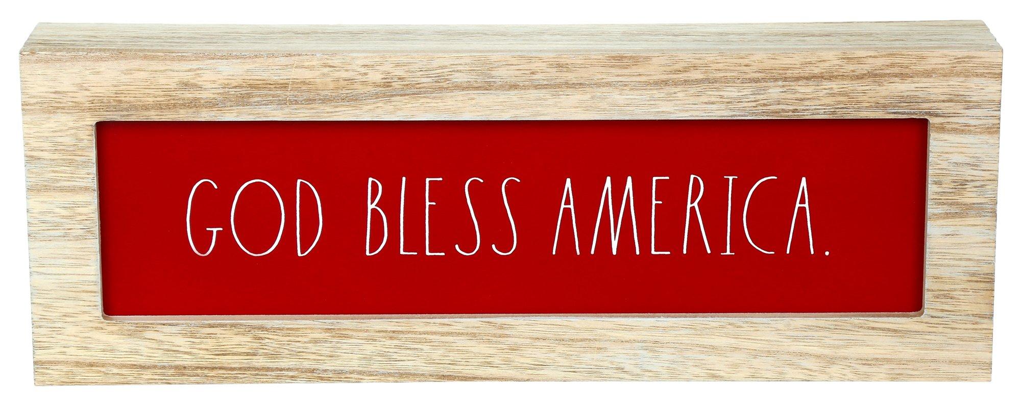 14x5 Americana God Bless America Wood Block