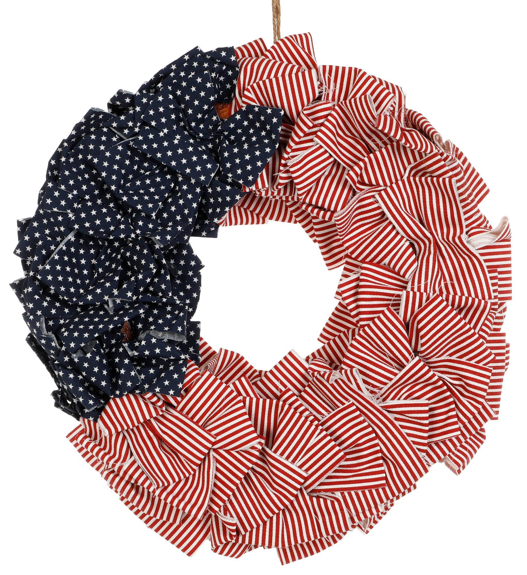 22in Americana Fabric Wreath