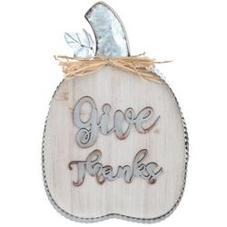 16 Metal & Wood Give Thanks Home Accent - Silver/Tan