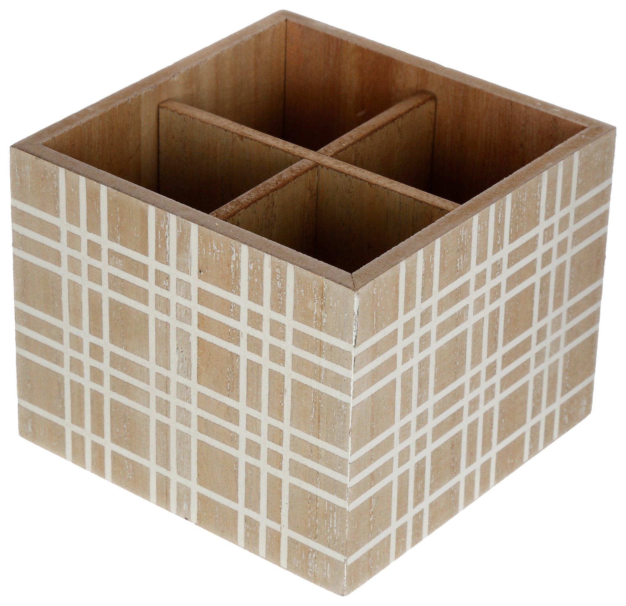 5in Wooden Box Desk Organizer