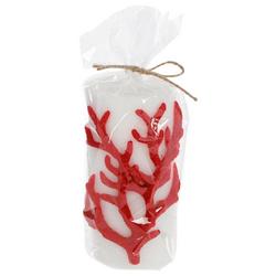 6 in Coral Pillar Candle