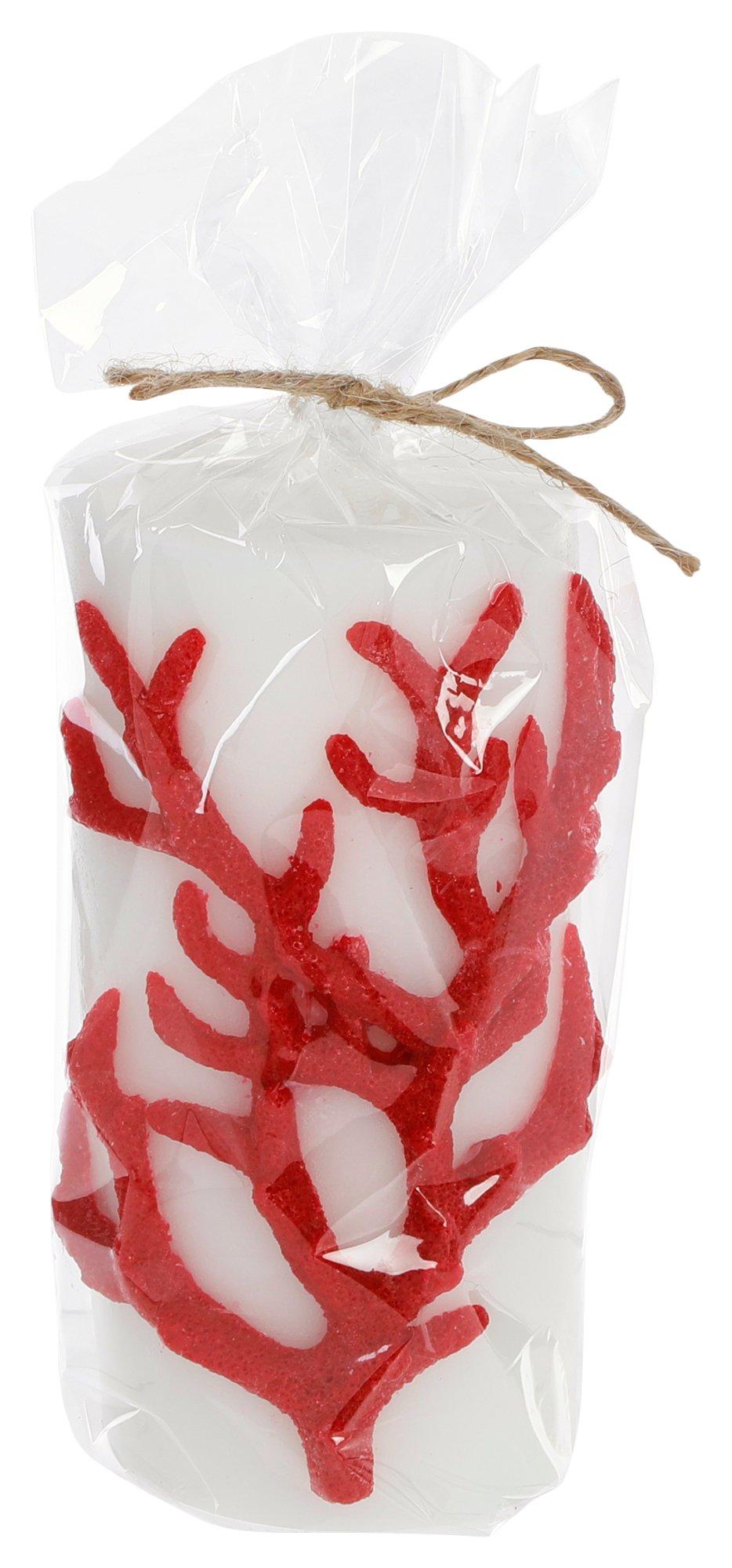 6 in Coral Pillar Candle