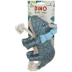 Rhinoceros Dino Rope Thru Pet Toy - Blue