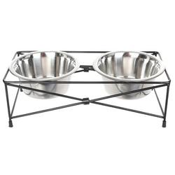 14x7 Stainless Steel Pet Dining Set - Silver