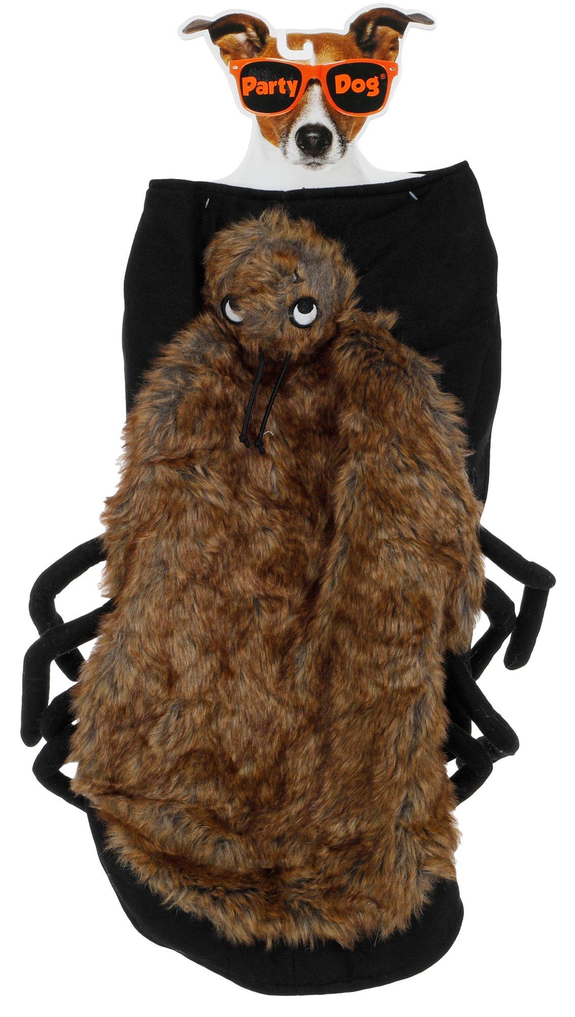 Halloween Fuzzy Spider Pet Costume - Brown/Black