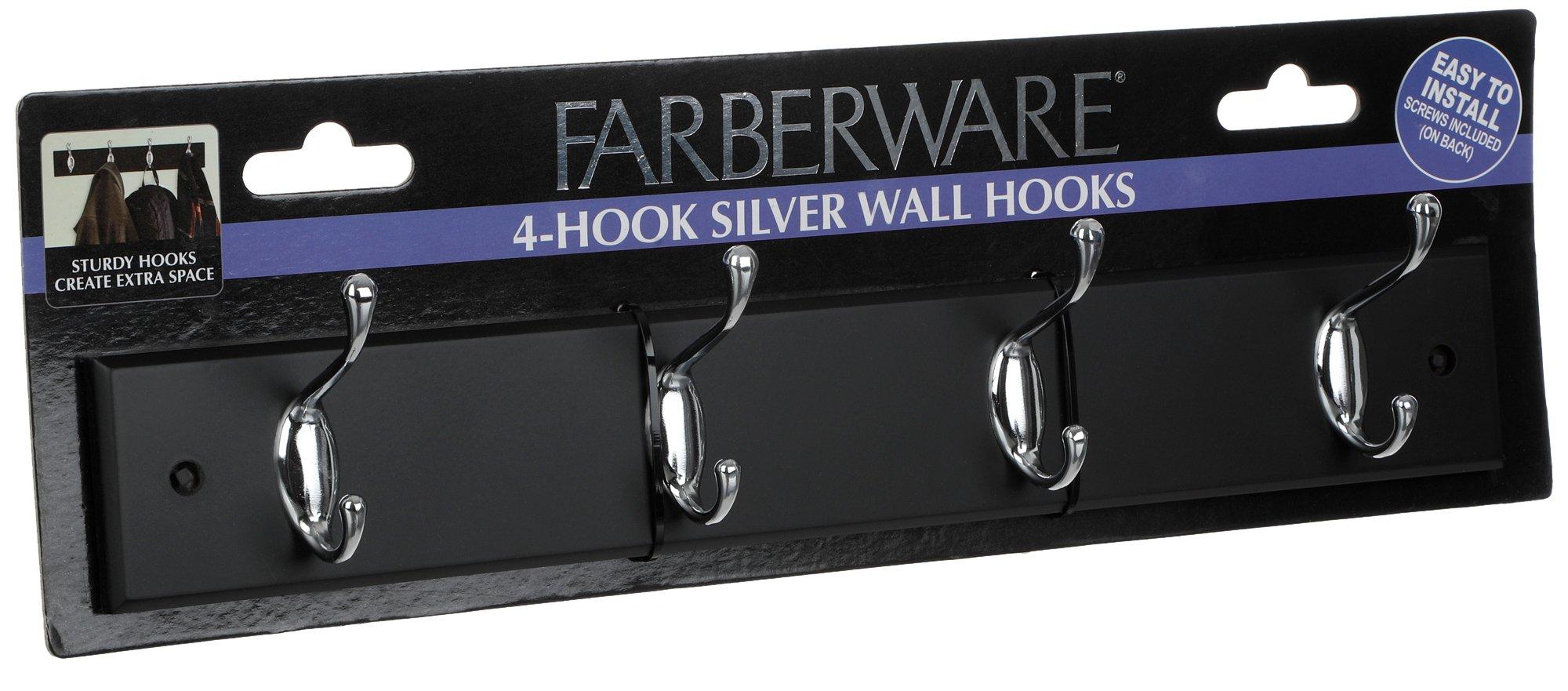 4 Hook Wall Hooks - Black