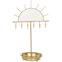 14 Metal Jewelry Stand with Tray - Gold