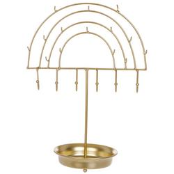 14 Rainbow Metal Jewelry Stand with Tray - Gold