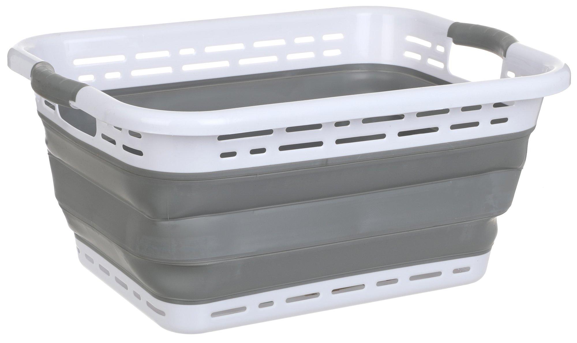 Collapsing Laundry Basket-Grey